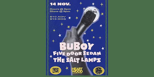 Indie Live Presents: Buboy, Five Door Sedan, and The Salt Lamps