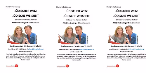 Kulturverein SABA pr\u00e4sentiert: "J\u00dcDISCHER WITZ - J\u00dcDISCHE WEISHEIT" mit E. DEUTINGER & K. HEXMANN