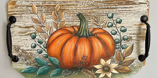 Hand painted pumpkin Tray