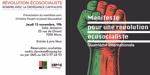 Pr\u00e9sentation du \u00abManifeste pour une r\u00e9volution \u00e9cosocialiste\u00bb