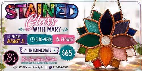 Stained Glass with Mary- FLOWER
