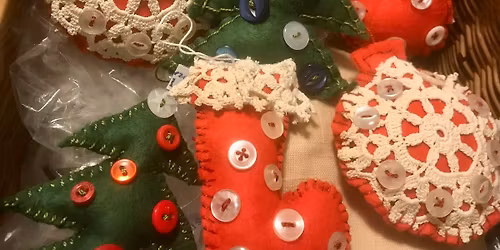 Vintage Doilies & Buttons Christmas Decorations - Laura Edgar