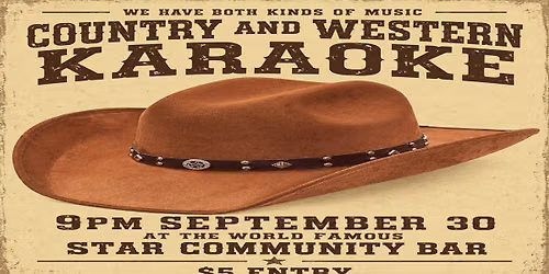 Country and Western Karaoke Night with Fokes at Star Bar!!