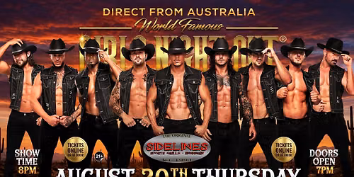 Aug 20th: Kennesaw, GA - GIRLS NIGHT OUT THE SHOW\u00ae AUSTRALIAN TAKEOVER at Sidelines Sports Grille