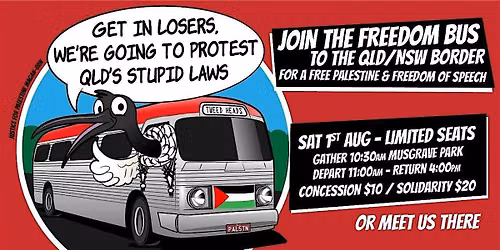 Free Palestine - Free Speech - Freedom Bus