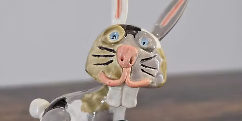 Ceramic Bunny Bobble Head