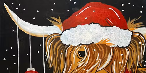 Holiday Highland Cow Sip & Paint