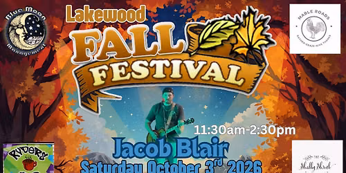 "Jacob Blair' LIVE at Mable Roads\/Ryders Cup for Fall Festival 2026 11:30am