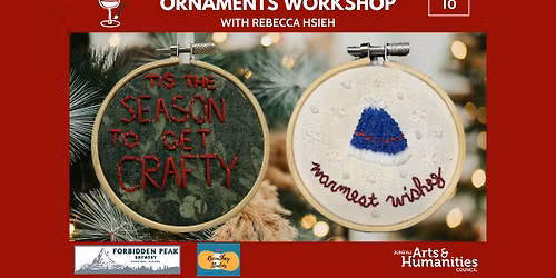 Holiday Art Glasses: Embroidered Ornaments with Rebecca Hsieh
