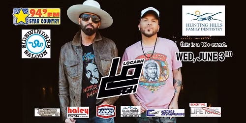 LOCASH at Sidewinders June 3rd