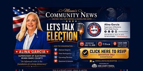 Let\u2019s Talk Elections with Alina Garcia \u2014 Networking Breakfast
