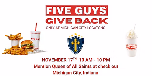 Queen of All Saints 8th Grade Give-Back Day at Five Guys!