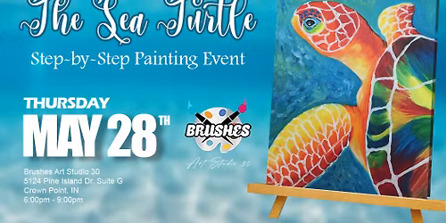 The Sea Turtle Paint Night at Brushes Art Studio 30