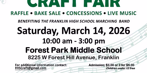 March into Spring Craft Fair 2026 - UMPS - Franklin United Music Parents