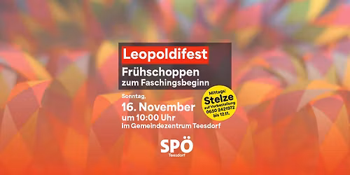 Leopoldifest - Fr\u00fchschoppen zum Faschingsbeginn