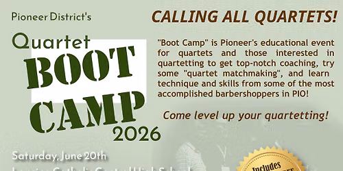Pioneer Quartet Boot Camp 2026