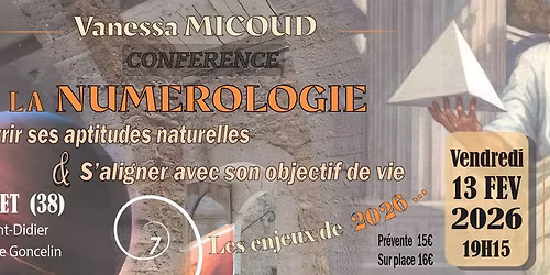 Conf\u00e9rence La Num\u00e9rologie par Vanessa Micoud