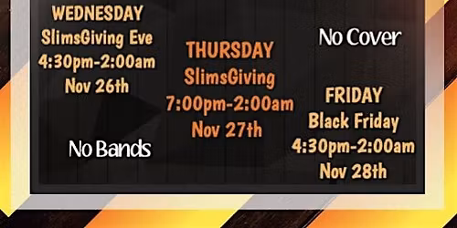 Thanksgiving Eve Bash featuring Malort Shots! Doors open at 4:30pm!