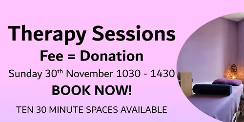 Therapy Sessions with Jo or Mark. Fee=Donation