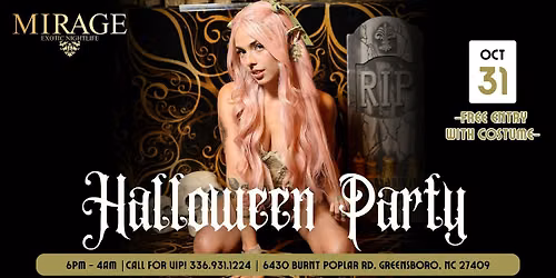 Halloween Party @ Mirage Exotic Nightlife! Saturday Oct. 31st