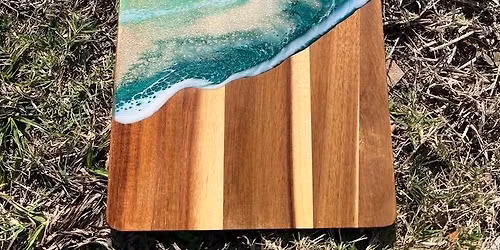 Resin ocean wave cheese board, charcuterie, clock and Lazy Susan