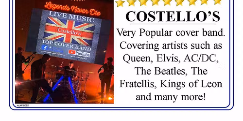 THE "COSTELLO'S" ARE STARRING AT THE CARR LANE CLUB GRIMSBY SATURDAY 5th SEPT 2026 - 8.30pm START