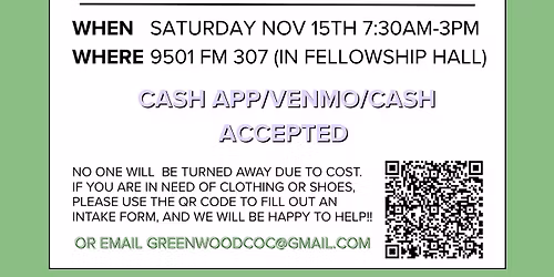 Greenwood Church of Christ Garage Sale