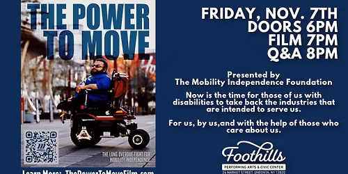 The Power to Move - Film Screening and Q&A \/ Foothills, Oneonta