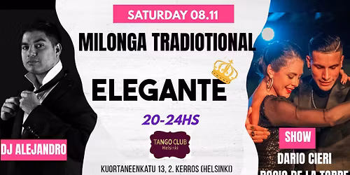 MILONGA TRADITIONAL ELEGANTE-SHOW DARIO & ROCIO