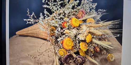 Create a thanksgiving cornucopia centerpiece