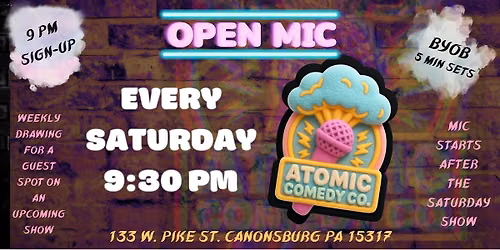 Saturday Night Open Mic @ Atomic Comedy Co. (Free Entry)