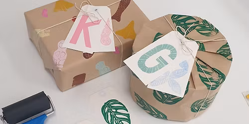 Workshop: Handmade Block Print Gift Wrapping guided by artists Kyla Cresswell and Kate Watts