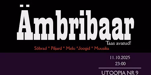 Ämbribaari avapauk!