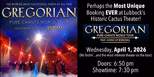 Gregorian: Pure Chants World Tour - featuring songs of Enigma