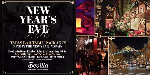 New Year's Eve Tapas Bar Table Package at Cafe Sevilla of San Diego