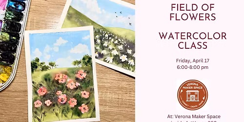 Field of Flowers Watercolor Class for Beginners