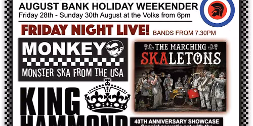 Brighton Ska Weekender! Friday Night Live! King Hammond, MONKEY (USA), The Skaletons and more!