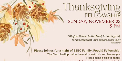 Thanksgiving Meal & Fellowship
