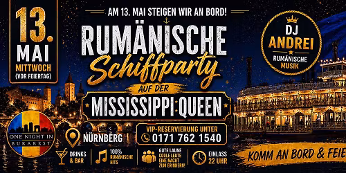 Rum\u00e4nische Schiffparty N\u00fcrnberg Missisippi Queen