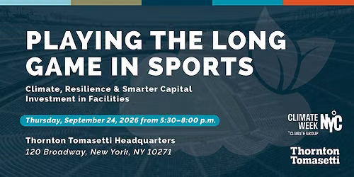 Playing the Long Game in Sports: NYC Climate Week Panel