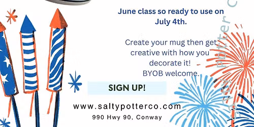 4th of July Pottery Mugs