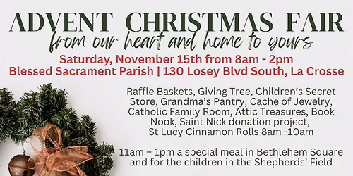 Advent Christmas Fair at Blessed Sacrament Parish