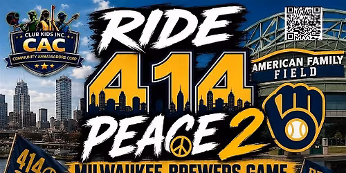 RIDE 414 PEACE 2\u2014 Milwaukee Brewers Game Tailgate