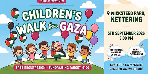 Children\u2019s Walk for Gaza in Kettering Wicksteed Park