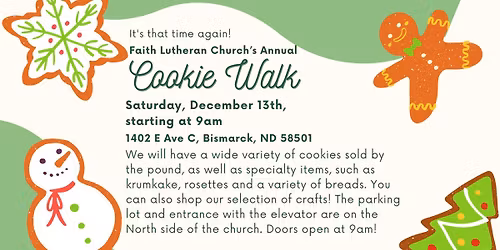 Faith Lutheran Church's Annual Cookie Walk