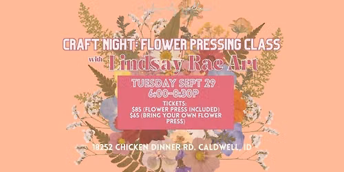 Flower Pressing Craft Night on The Farm
