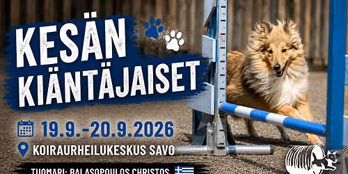 Kes\u00e4n Ki\u00e4nt\u00e4j\u00e4iset 19.9.-20.9.2026 - Hukka-Putki ry viralliset agilitykilpailut
