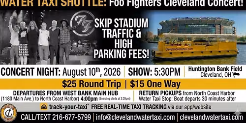 Water Taxi Concert Shuttle to the Foo Fighters