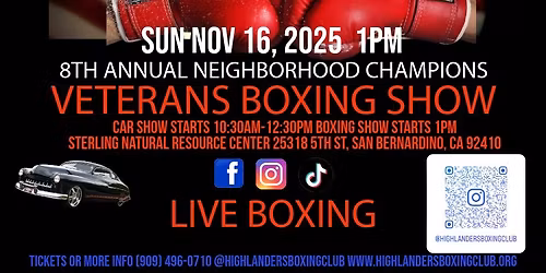 8th ANNUAL NEIGHBORHOOD CHAMPIONS VETERANS BOXING SHOW