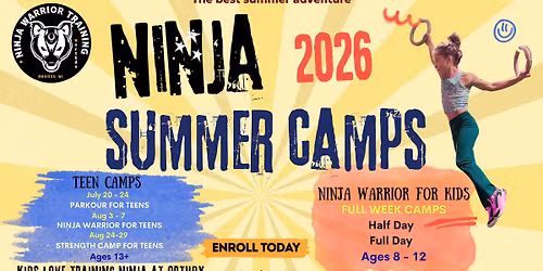 Ninja Warrior Summer Camp Aug 17 - 21, 2026